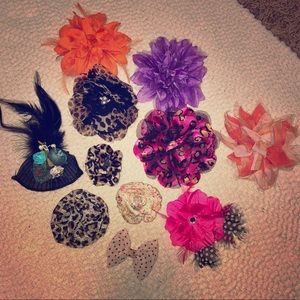 LOT of Floral Hair clips
